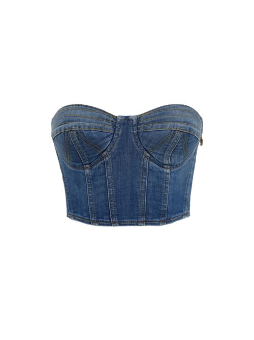 Top bustier in denim Elisabetta Franchi | JT01D51E2104